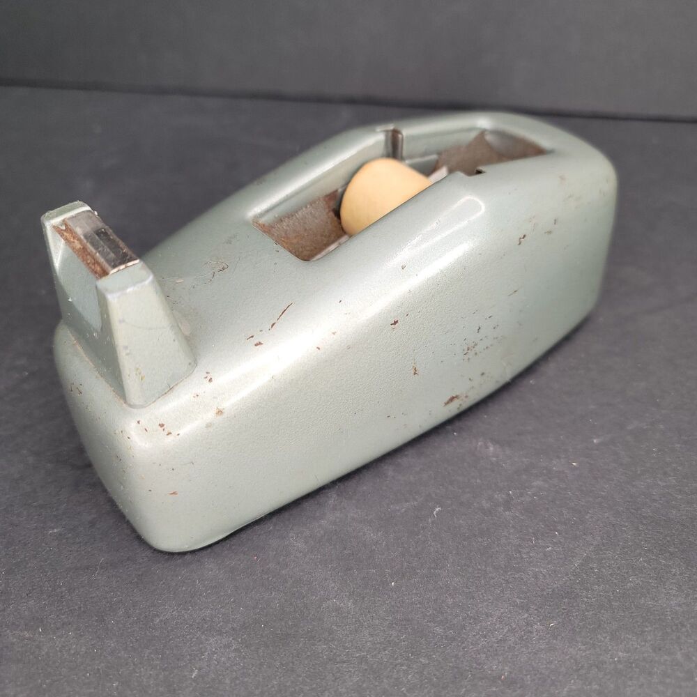 Vintage Scotch Tape Dispenser C-20 Heavy Cast Iron Gray Industrial Made In USA